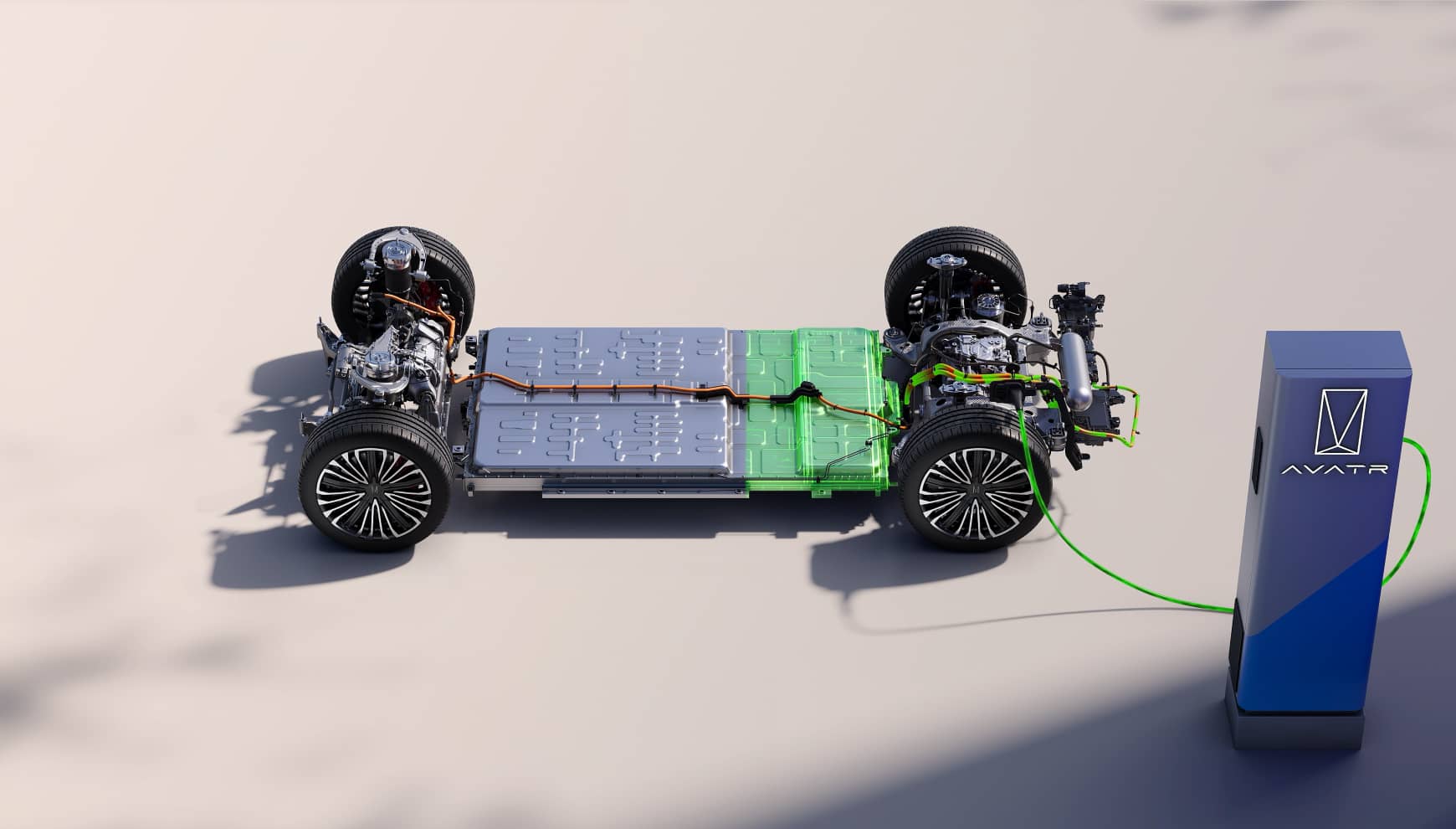 منصة AVATR 12 الكهربائية بجهد 800V مع شحن فائق بقدرة 560kW وبطارية كيون 6C
